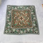 Vtg. Accompli 100% Silk Scarf Green Brown Paisley Floral Square Made In Japan Photo 4