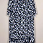 Reiss Lulu Ditsy Floral Blue Black Wedding Guest Ruffle Lined Dress Women 10 Photo 2
