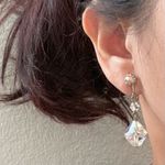 Vintage Unsigned Laguna Faceted AB Crystal Aurora Borealis Drop Earrings 10g White Photo 3