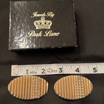 Park Lane Vintage oval wavy gold tone pierced earrings with rhinestones EVC Photo 4