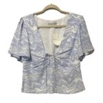 Abercrombie & Fitch NWT White and Blue Marbled Top Photo 0