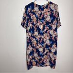 J.Crew Blue Floral 100% Silk Short Sleeve Keyhole Shift Dress Size 2 Photo 8