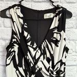 Eliza J  Black White Abstract Faux Wrap Jumpsuit Sleeveless Wide Leg Size Small Photo 4