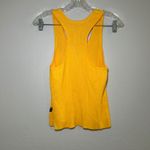 Mudd  Yellow Ribbed Tank Top Women's Racerback Embroidered Heart Peace Flower y2k Photo 4