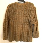 Thick Cable Knit Hand Made Cardigan Sweater M Black Size M Photo 5