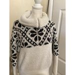 Pilcro Maia Cropped Quarter Zip Pullover White Black Sherpa Jacket MP Size undefined Photo 2