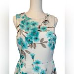 Jessica Howard  White Teal Floral Fit Flare Dress 10P Photo 2