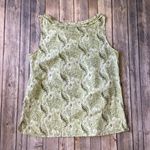 Talbots  Cotton Silk Top Women S 4 6 Paisley Print Ruffled Sleeveless Shell White Photo 3