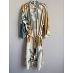 World Market Indio Tan Teal Blue Desert Abstract Belted Robe Womens One Size NEW Photo 4