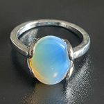 Natural opal stone S925 silver ring Photo 0