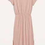 Old Navy  waist defined short sleeve cut out back slub knit midi dress size large Photo 0