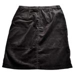 CHRISTOPHER BLUE Corduroy Midi Skirt Black Cotton Straight Zipper Winter 8 EUC Photo 2
