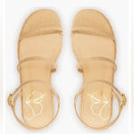 Larroude Gio flatform embroidered Sandals size 6.5 new w original box, dust bags Tan Photo 3