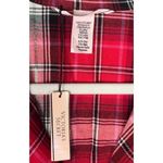 Victoria's Secret  Shimmer‎ Cotton Flannel long sleeve Pajama Set black pink plaid Photo 4
