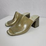 Jeffrey Campbell Petra Women Sandals Size 7 Gold Jelly Glitter Chunky Block Heel Photo 96