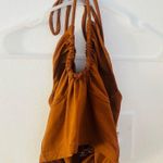 caramel brown halter tie back tank top size XS Photo 2