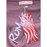 Romwe NWT ~  Pink Ribbed Front Tie Cropped Long Sleeve Top ~ Women's Size LARGE Photo 7