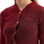 Ganni Red Tinsel Sparkle Knit Cardigan XS Holidays Photo 1