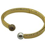NEW REAL SIMPLE fashion gold bracelet with a pearl and mesh ball at each end Photo 5