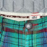 Free People shorts women’s size 4 Green Isla Plaid Madras Cuffed chino belt loop Photo 6