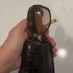 Brighton VTG Black & Brown Leather Mini Crossbody Pouch Sunglasses/Glasses Case Photo 8