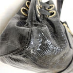 Jimmy Choo Ramona Black Snakeskin Leather Shoulder Bag EUC Photo 5