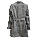 Bardot  Gray Monochrome Glenchek Belted Double Breasted Trench Coat Size 6 Medium Photo 12