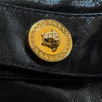 Versace  Vinyl Midi Skirt Medusa Head Gold Buttons Black IT 40 US 4‎ Photo 15