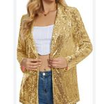 Maison Christine Vintage Gold Sequin 80s Sparkle Jacket Medium Photo 8