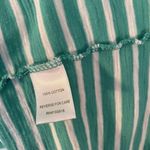 Garnet Hill Dress Womens 12 Green White Striped Cotton Casual Nautical Coastal Photo 11