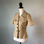 Halogen  | Structured Short Sleeve Tan Blazer Photo 24