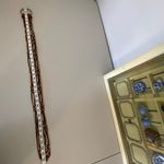 Fossil  Tricolor Brown Black Gold Braided Leather O-Ring Silver Buckle Belt Small Photo 1