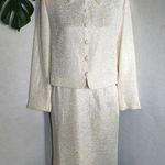 Vintage Ursula of Switzerland Ivory Sequin Collar Skirt Suit Set Size 10 Photo 0