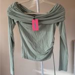 Edikted NWT  Off-Shoulder Ruched Green Top - S Photo 3