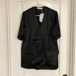 Commense Womens Blouse Size Large Black With Pockets Double Breasted Top NWT Photo 9