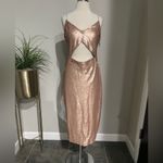 L'Agence New! Femme Sequin Cutout Midi Dress Gold in Rose Sz 6 $595 Photo 7