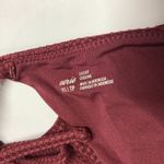 Aerie Bikini Bottom Cheeky String Ties Textured Burgundy XS Photo 3