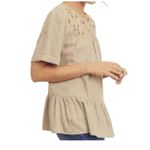 Orange Creek  Los Angeles size M embroidered babydoll  checked top. Photo 2