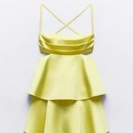 ZARA  dress mini cut out ruffle yellow blogger wedding evening summer party Photo 18