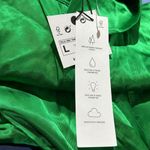 ZARA NWT Silky Satin FITTED RUCHED Sleeve BLOUSE Green Bloggers Fav Photo 5