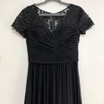 La Femme 29772 Floral Embroidered Ruched Back Jersey Gown Photo 3