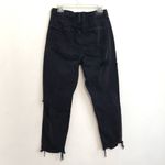American Eagle Ripped Mom Jean Black High Waisted High Rise Cropped Crop Ankle Photo 12