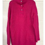 EXPRESS New Pink Fuzzy Knit Embellished Quarter Snap Sweater Size Large L Photo 2