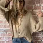 PaperMoon  Tan Knit Bell Sleeve Sweater Small NWT Photo 2