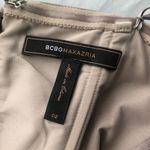 BCBGMAXAZRIA Taupe Strapless Ruffle Cocktail Dress Photo 4