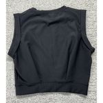 Halara Crew Neck Cropped Tank Top Womens Medium Black Yoga Ribbed Muscle New Photo 2