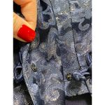 VTG Cachet Embossed Longline Mockneck Kimono Jacket Sz 10 Short Sleeve Deadstock Blue Photo 6