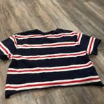 Brandy Melville Blue Red White striped cropped tee shirt Photo 5