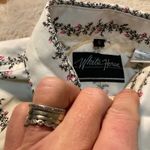 White Horse Size Small Western Floral Pearl Snap White Floral Stripe Womens Long Photo 3