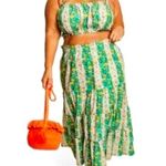 RHODE X Target Whimsical Floral Tiered Midi Top & Skirt Set Green Size L NWOT Size L Photo 0